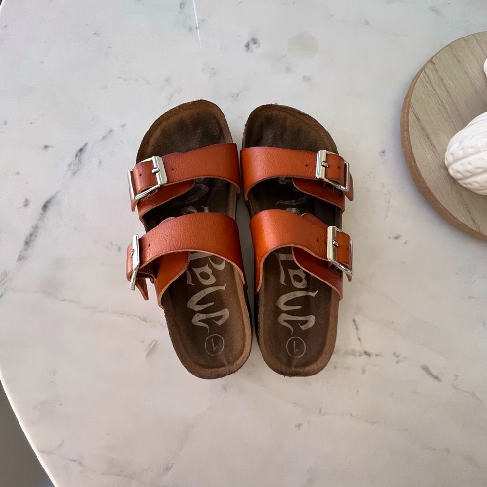 Kids- Birkenstock inspired brown sandals- Size 1